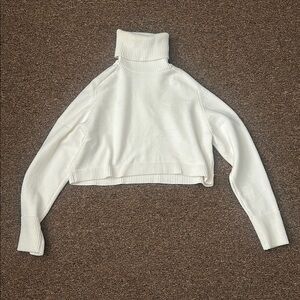 Elegant White Turtleneck Sweater